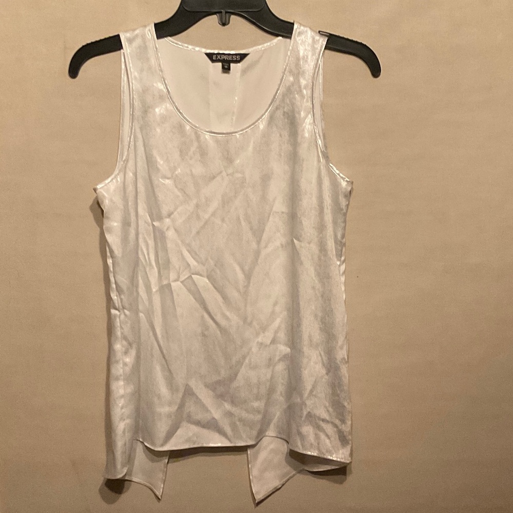 Dressy fashion top, sleeveless, Express brand, size xsmall, color silver